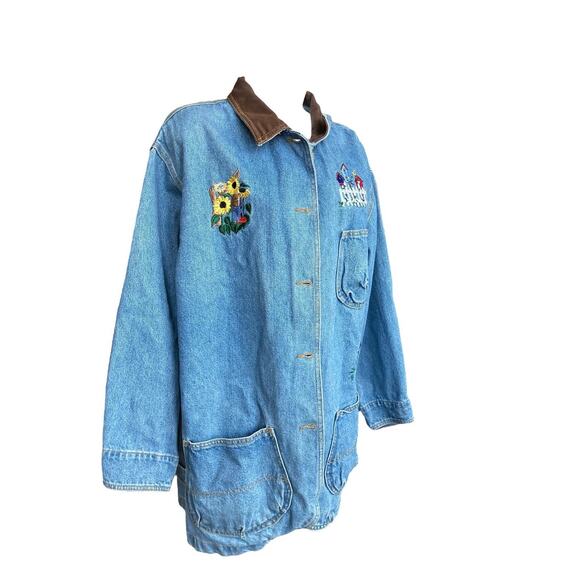 DENIM FLORAL GARDEN JACKET - Picture 2 of 5